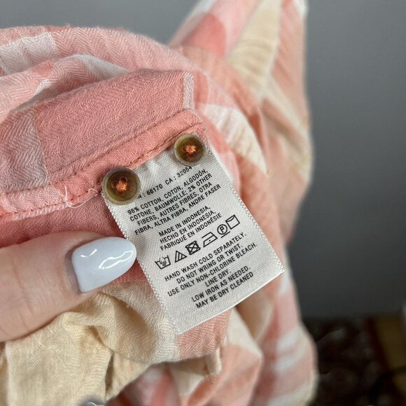 Holding Horses Anthro Womens Top 12 Pink Plaid Button Down Shirt Western Work - Picture 8 of 9